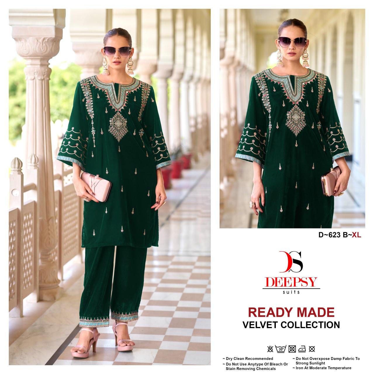 DEEPSY SUITS 623 ABCD velvet with Heavy embroidery work Pakistani Suits Wholesale Catalog