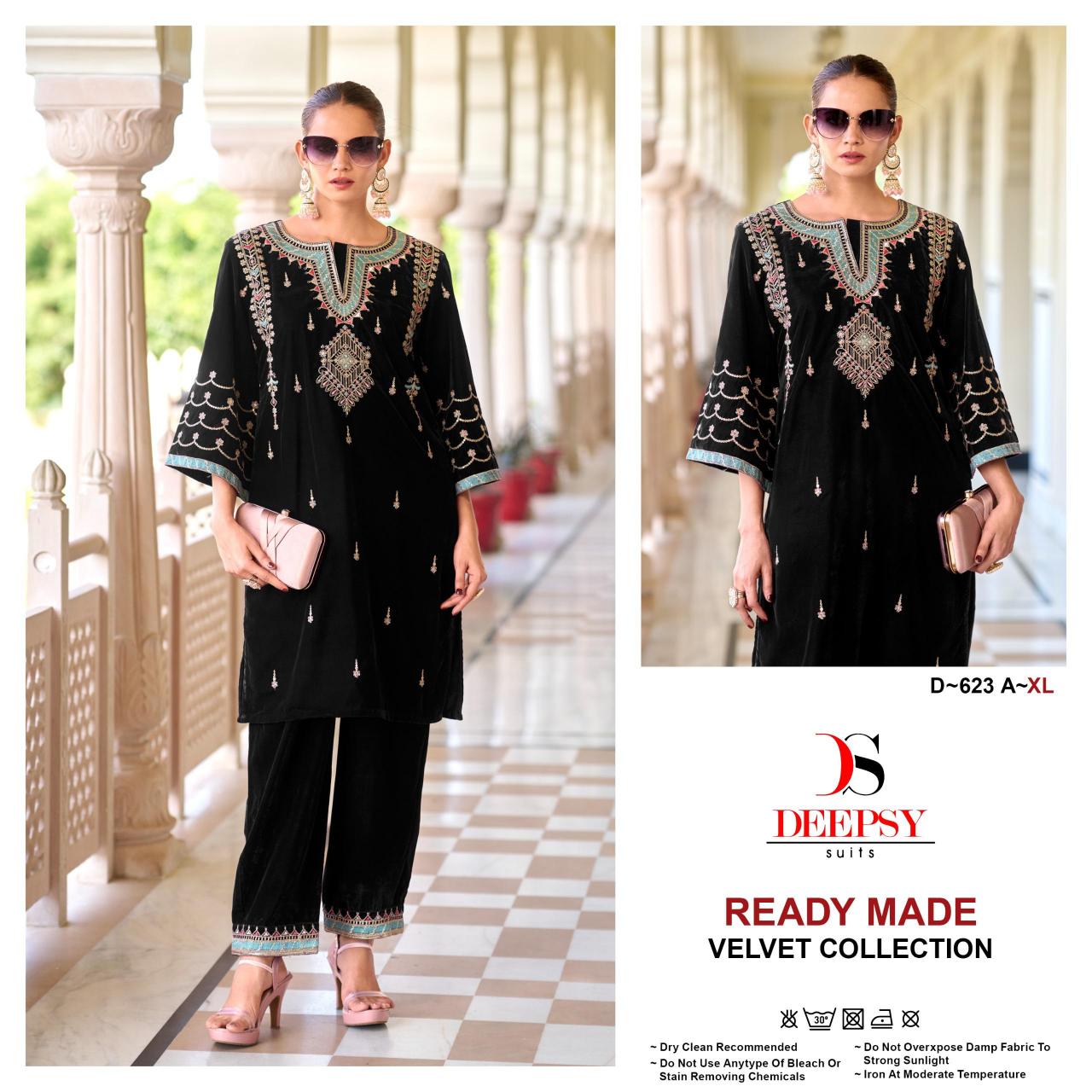 DEEPSY SUITS 623 ABCD velvet with Heavy embroidery work Pakistani Suits Wholesale Catalog
