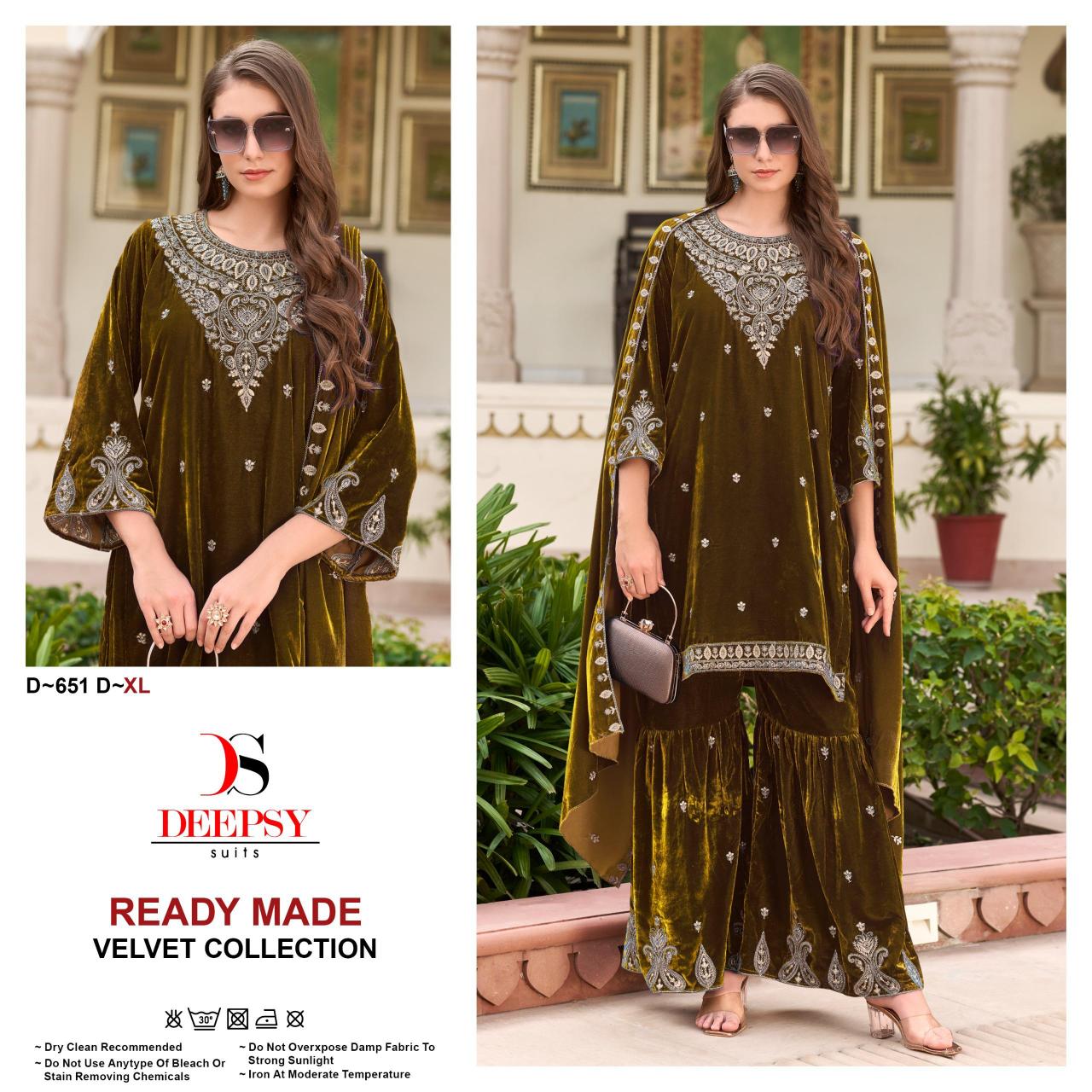 Deepsy Suits 651 Velvet Sharara work Salwar Kameez Wholesale catalog