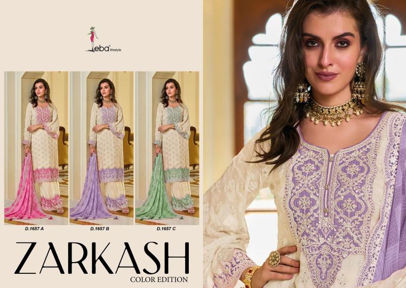 Eba Zarkash Color Edition Chinon Embroidered Ready Made Salwar Kameez Wholesale Catalog