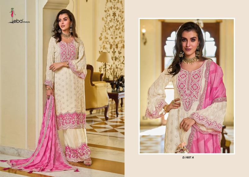 Eba Zarkash Color Edition Chinon Embroidered Ready Made Salwar Kameez Wholesale Catalog