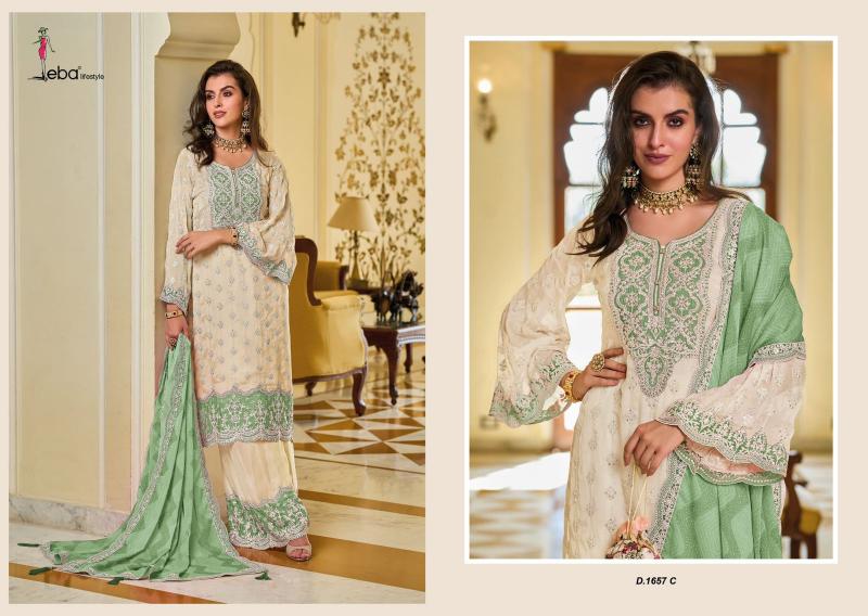 Eba Zarkash Color Edition Chinon Embroidered Ready Made Salwar Kameez Wholesale Catalog