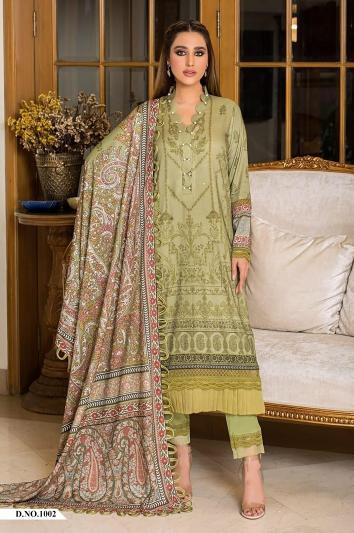 Flossie Firdous Lawn Cotton Dupatta Pakistani Suits Wholesale Catalog
