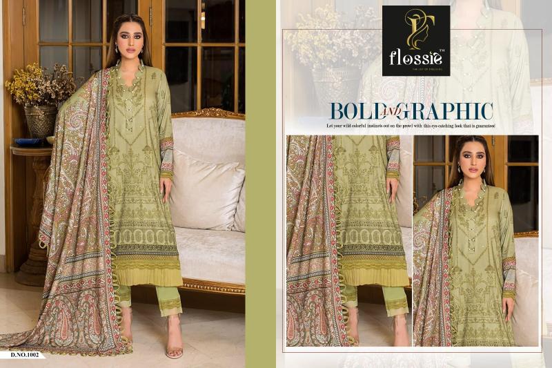 Flossie Firdous Lawn Cotton Dupatta Pakistani Suits Wholesale Catalog