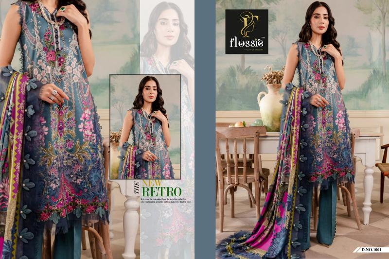 Flossie Firdous Lawn Cotton Dupatta Pakistani Suits Wholesale Catalog