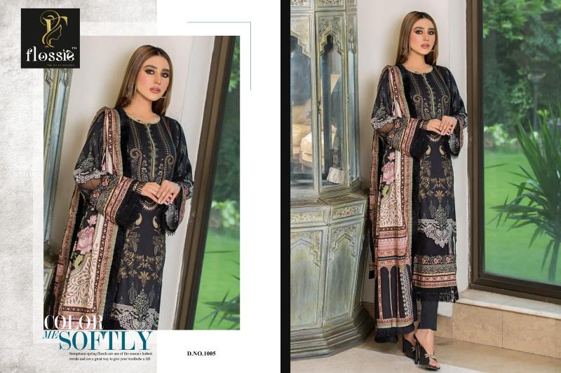 Flossie Firdous Lawn Cotton Dupatta Pakistani Suits Wholesale Catalog