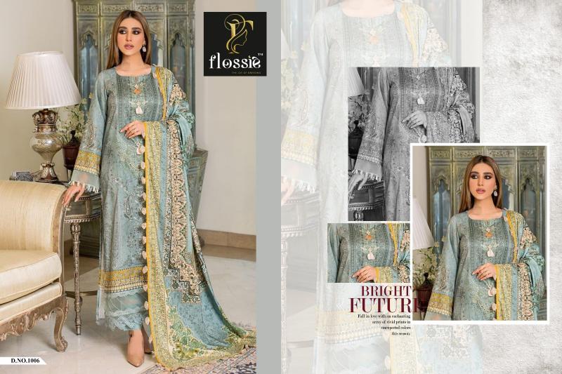 Flossie Firdous Lawn Cotton Dupatta Pakistani Suits Wholesale Catalog