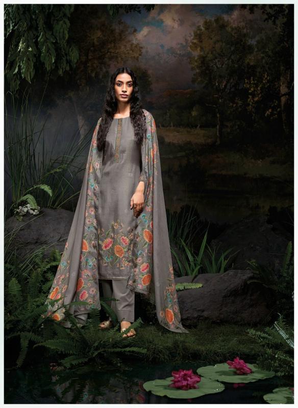 GANGA Kana Silk Jacquard Printed Salwar Kameez Wholesale Catalog