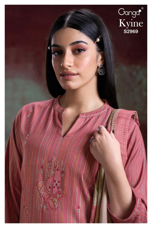 Ganga Kyine 2969 Premium Pure Pashmina Dobby Salwar Kameez Wholesale Catalog