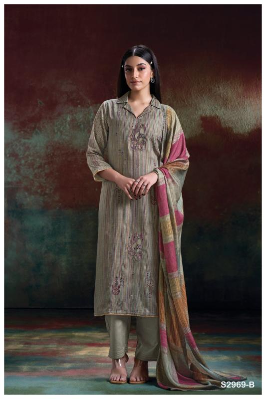 Ganga Kyine 2969 Premium Pure Pashmina Dobby Salwar Kameez Wholesale Catalog