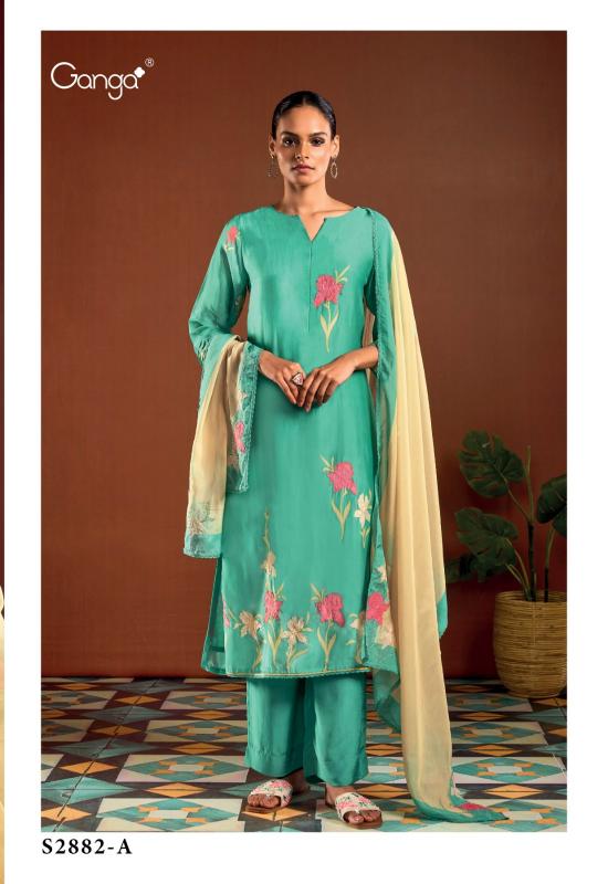 Ganga Lucella 2882 Premium Pure Bemberg Silk Salwar Kameez Wholeslae Catalog