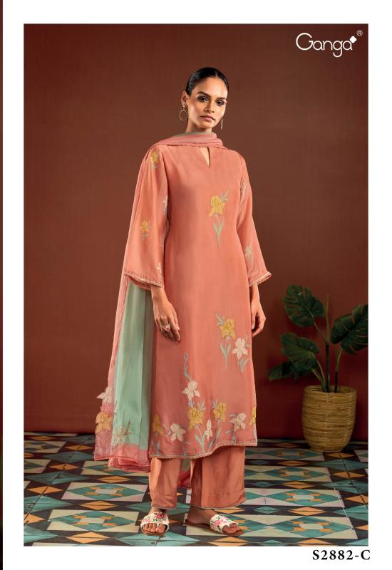 Ganga Lucella 2882 Premium Pure Bemberg Silk Salwar Kameez Wholeslae Catalog