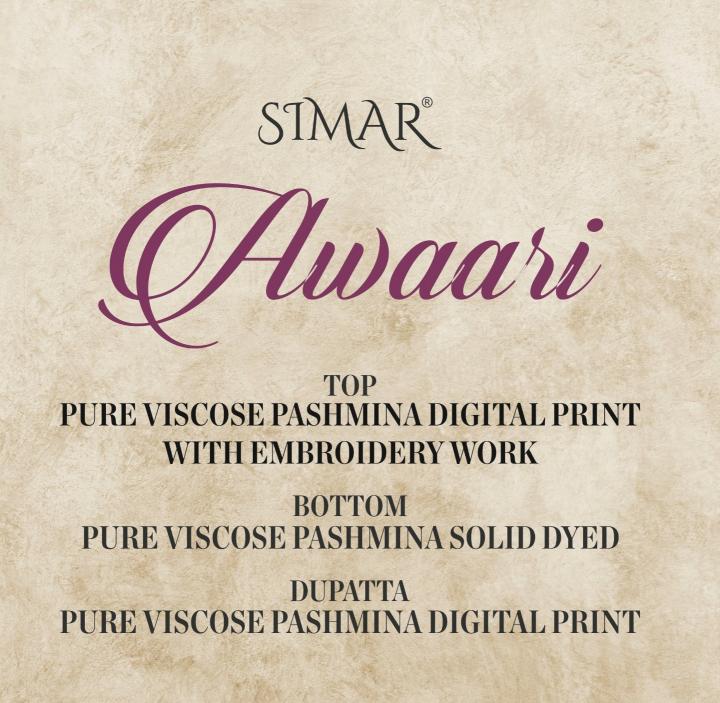 Glossy Simar Awaari Pure Viscose Pashmina Digital Printed Salwar Kameez Wholesale Catalog
