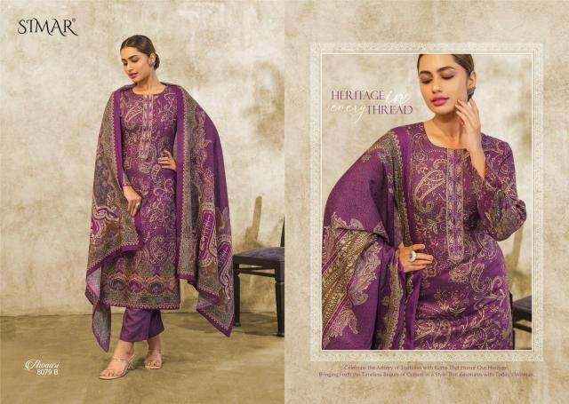 Glossy Simar Awaari Pure Viscose Pashmina Digital Printed Salwar Kameez Wholesale Catalog