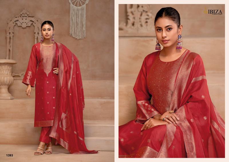 Ibiza Gulmohar Pure Banglory Silk Jacquard Salwar Kameez Wholesale Catalog