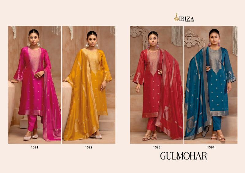 Ibiza Gulmohar Pure Banglory Silk Jacquard Salwar Kameez Wholesale Catalog