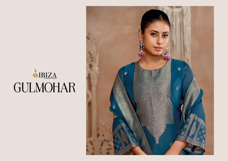 Ibiza Gulmohar Pure Banglory Silk Jacquard Salwar Kameez Wholesale Catalog