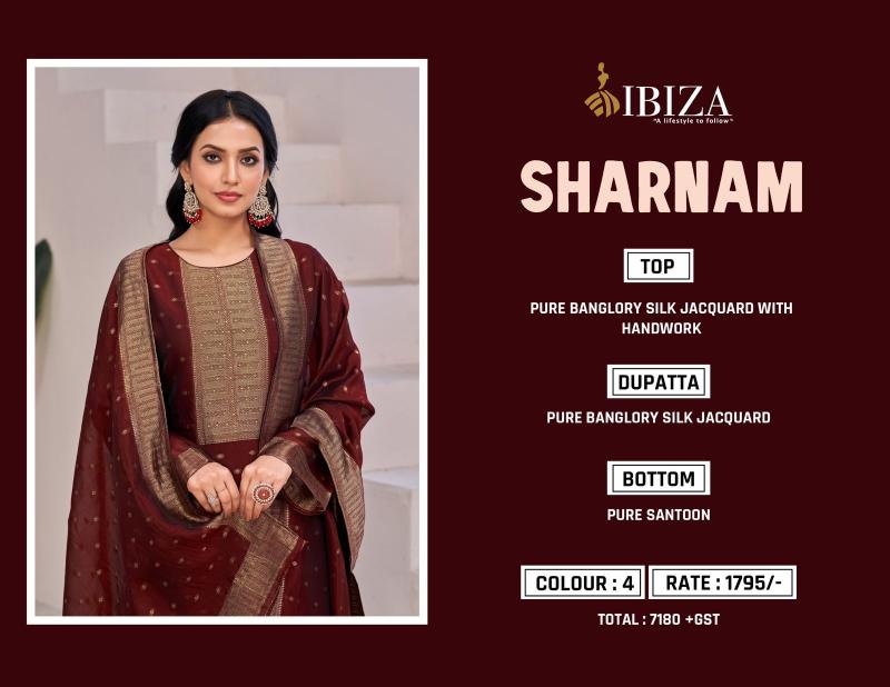 Ibiza Sharnam Pure Banglory Silk Jacquard Salwar Kameez Wholesale Catalog