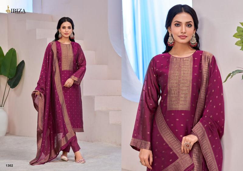 Ibiza Sharnam Pure Banglory Silk Jacquard Salwar Kameez Wholesale Catalog