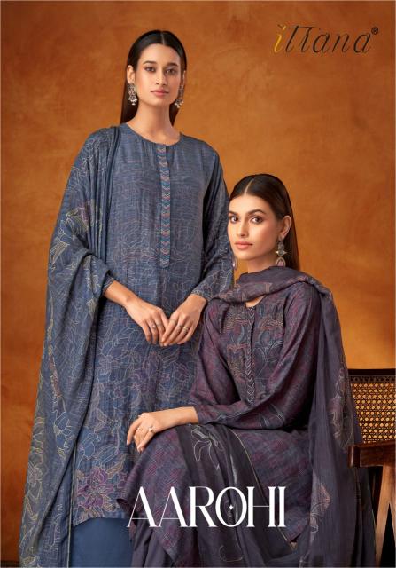 Itrana Sahiba Aarohi Muslin Silk Digital Printed Salwar Kameez Wholesale Catalog