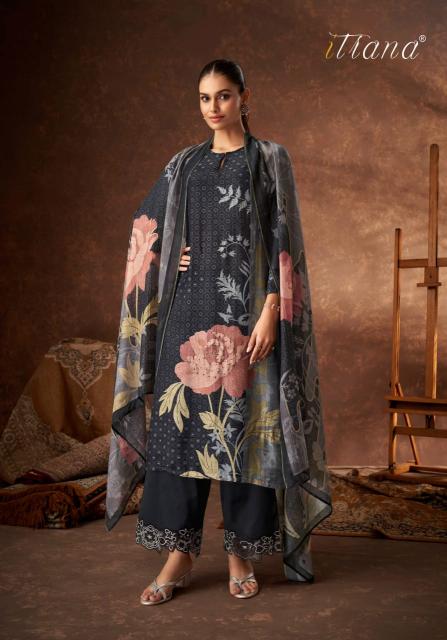 Itrana Sahiba Pavitra Muslin Silk Digital Printed Salwar Kameez Wholesale Catalog