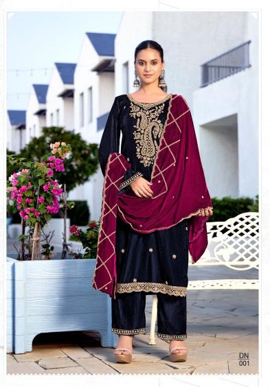 Levisha Kashida Velvet Designer Salwar Kameez Wholesale Catalog
