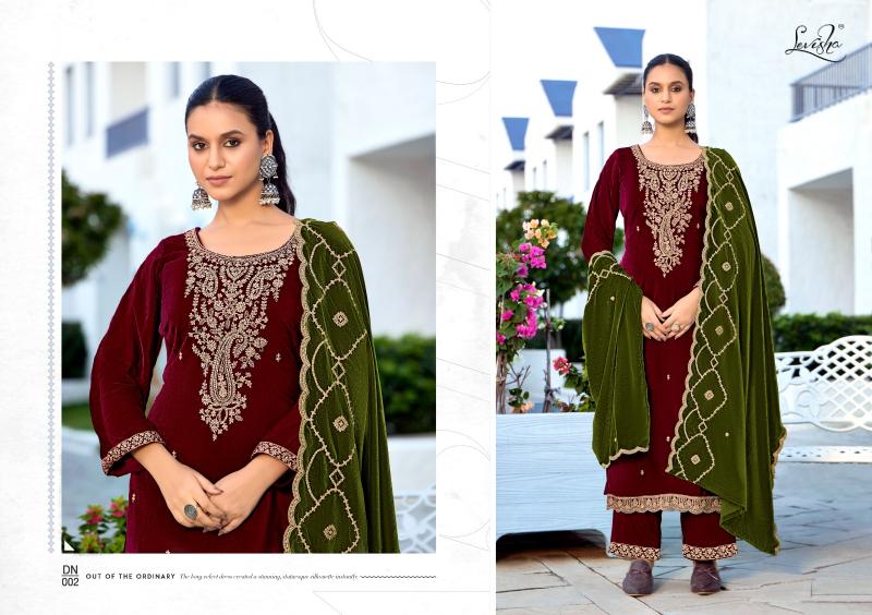 Levisha Kashida Velvet Designer Salwar Kameez Wholesale Catalog
