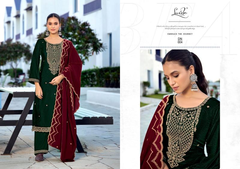Levisha Kashida Velvet Designer Salwar Kameez Wholesale Catalog