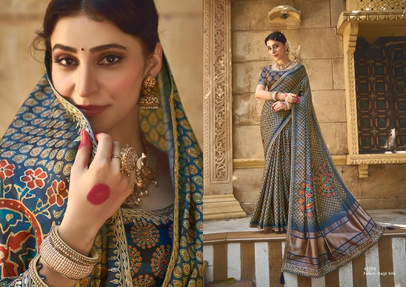 Mahotsav Norita 43700 Gajari top silk saree brands in india