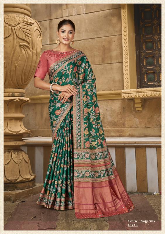 Mahotsav Norita 43700 Gajari top silk saree brands in india