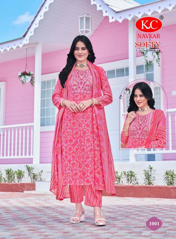 Navkar K.C Softy Vol 1 feb india party wear kurtis and pants