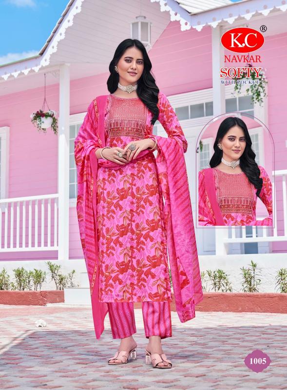 Navkar K.C Softy Vol 1 feb india party wear kurtis and pants