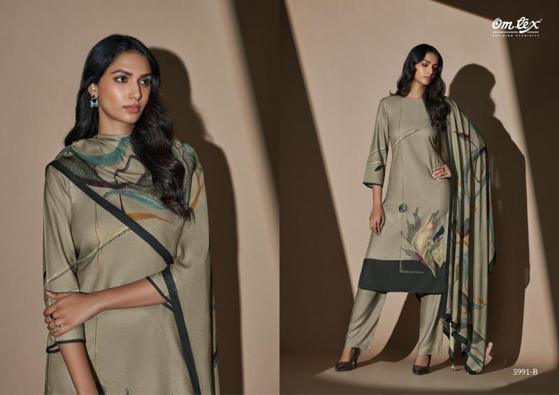 Omtex Livia Pashmina Digital Printed Salwar Kameez Wholesale Catalog 