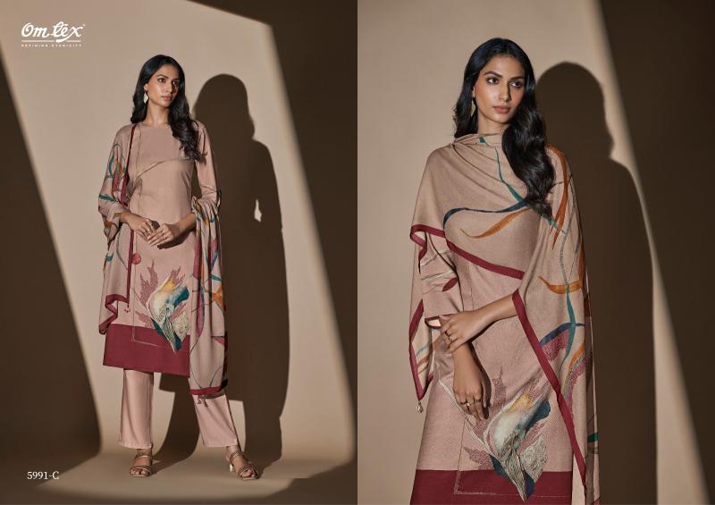 Omtex Livia Pashmina Digital Printed Salwar Kameez Wholesale Catalog 