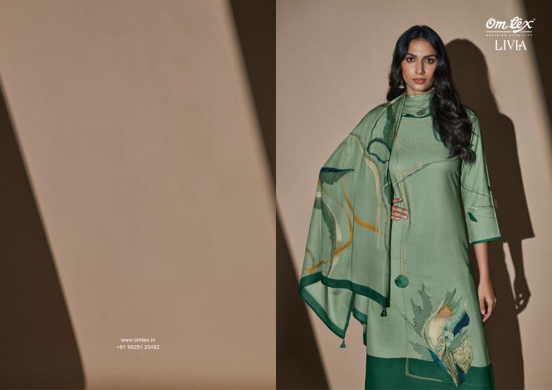 Omtex Livia Pashmina Digital Printed Salwar Kameez Wholesale Catalog 