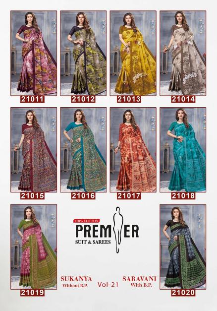Premier Saravani Vol-21 – Cotton Sarees - Wholesale Catalog