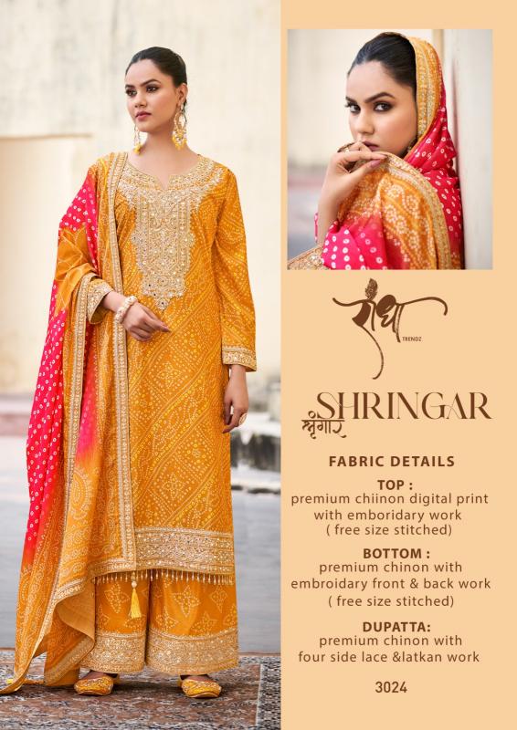 RADHA TRENDZ Shringar Premium Chinon Emboridery Salwar Kameez Wholesale Catalog