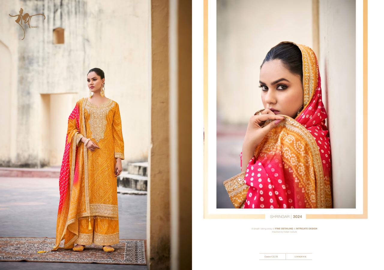 RADHA TRENDZ Shringar Premium Chinon Emboridery Salwar Kameez Wholesale Catalog