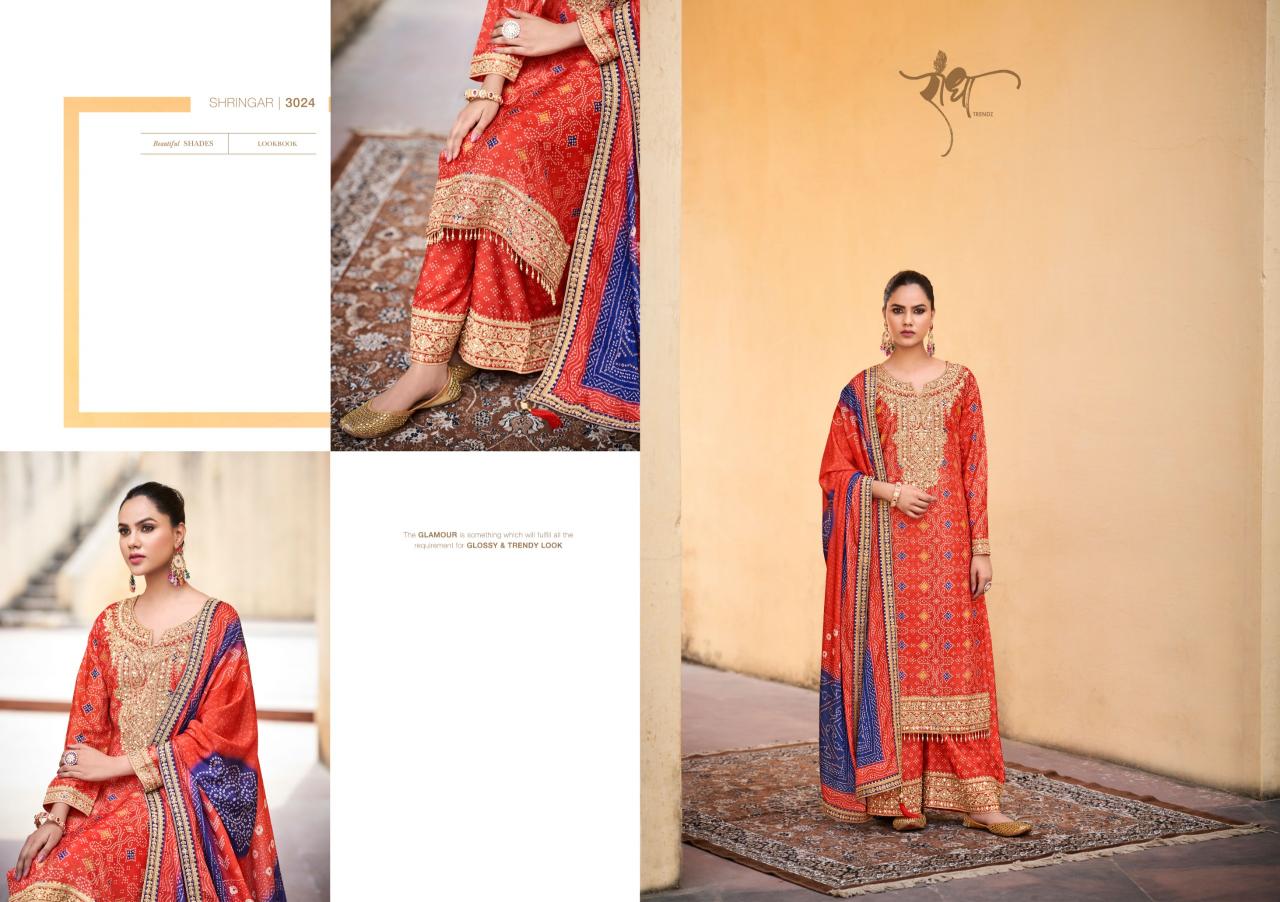 RADHA TRENDZ Shringar Premium Chinon Emboridery Salwar Kameez Wholesale Catalog