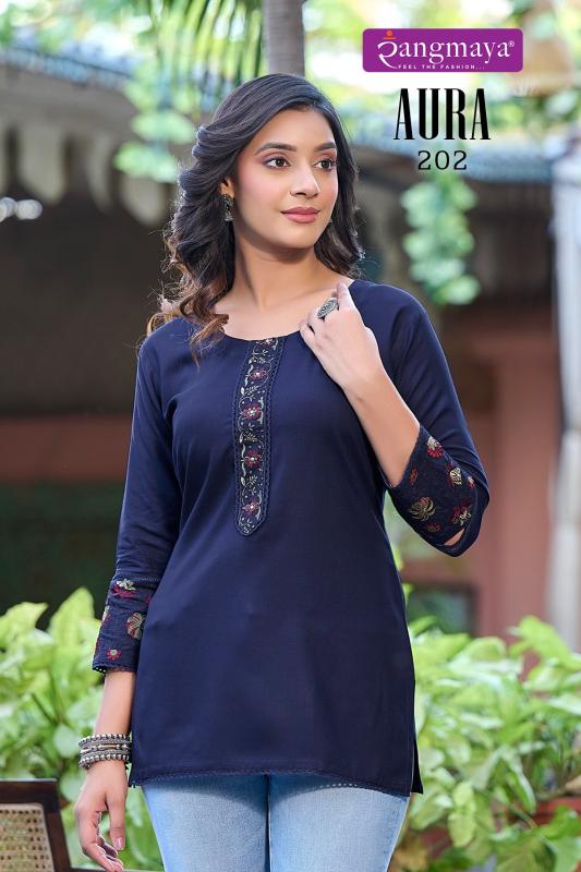 Rangmaya Aura Vol 2 fab india red short kurti
