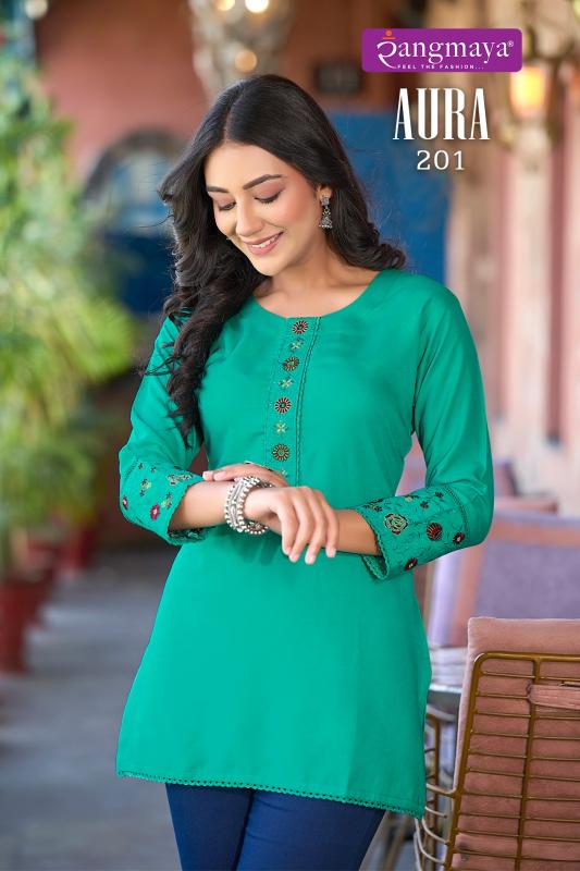 Rangmaya Aura Vol 2 fab india red short kurti