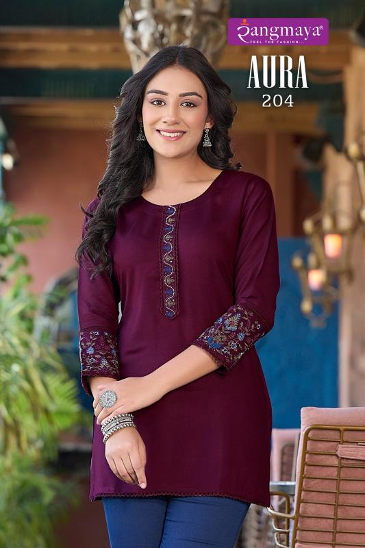 Rangmaya Aura Vol 2 fab india red short kurti