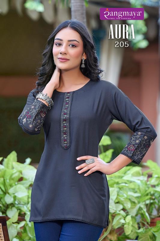 Rangmaya Aura Vol 2 fab india red short kurti