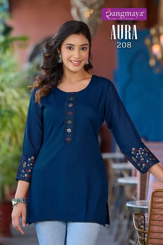 Rangmaya Aura Vol 2 fab india red short kurti