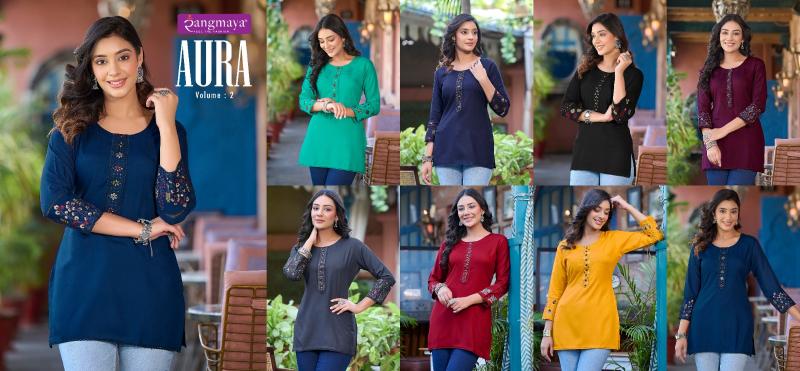 Rangmaya Aura Vol 2 fab india red short kurti
