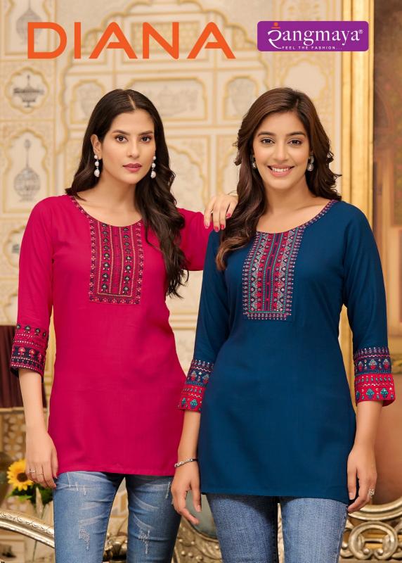 Rangmaya Diana plain short kurtis online india