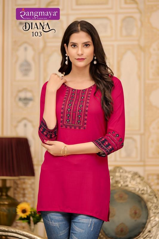 Rangmaya Diana plain short kurtis online india