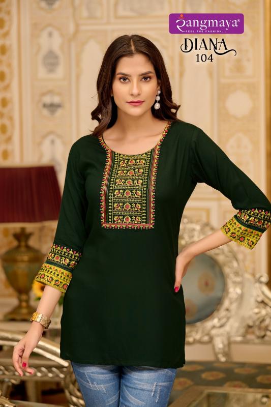 Rangmaya Diana plain short kurtis online india