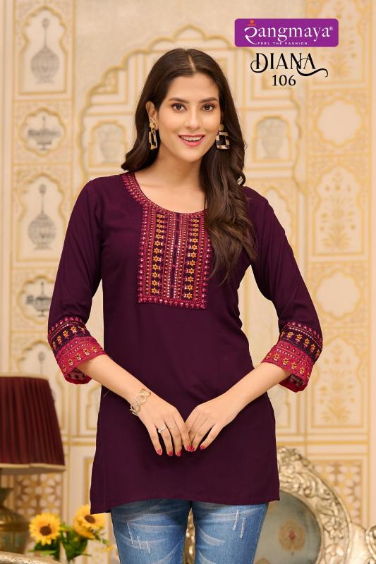 Rangmaya Diana plain short kurtis online india