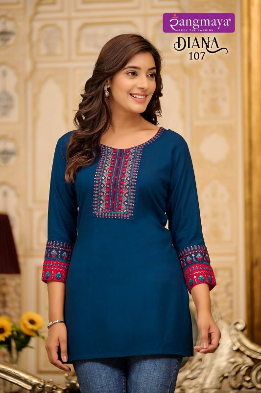 Rangmaya Diana plain short kurtis online india